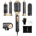 6 in 1 Hot Air Brush & Hair Dryer–High-Speed Hair Dryer Brush with Auto Wrap Curlers, Hot Air Styler Wrap Fast Drying & Frizz-Free Styling, No Heat Damage, Volumizing with Travel Bag.
