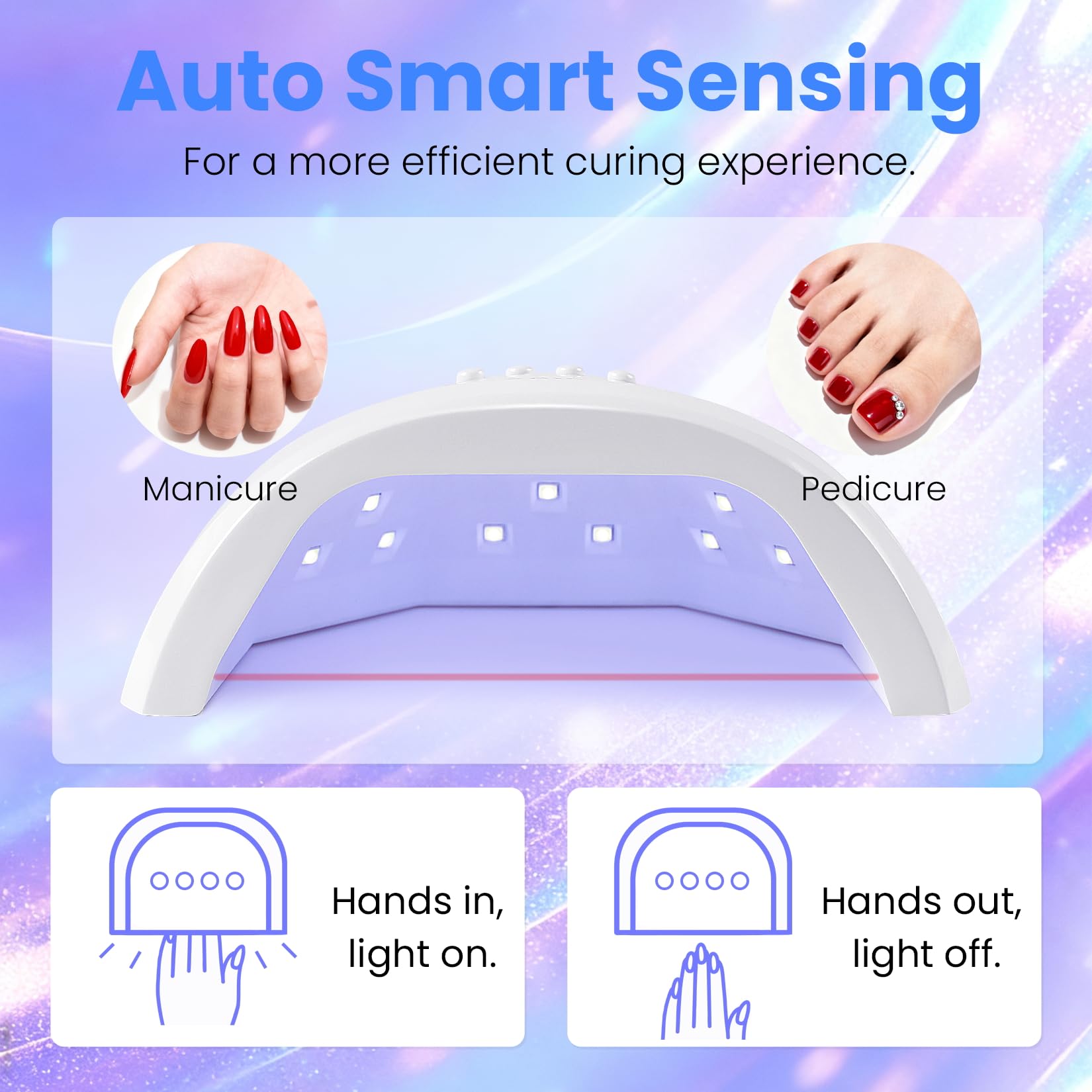 VANREESA U V Nail Lamp, 30 Beads LED U V Light for Gel Nails, U V Lamp for Gel Nail Polish with 3 Timers & Automatic Sensor, White Nail Dryer, Gifts for Women Girls