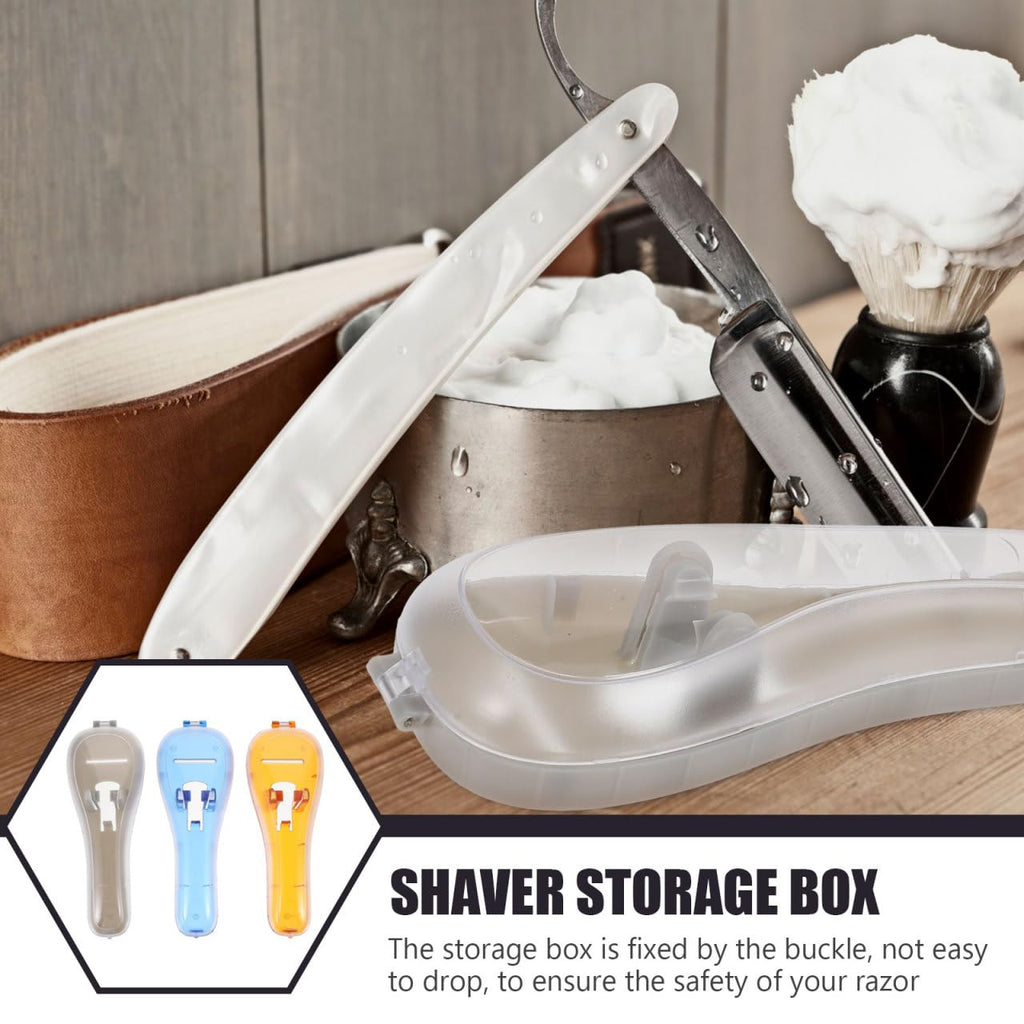 Beavorty Travel Razor Case for Men Lightweight Portable Shaver Storage Box with Secure Strap Compact Razor Protection for Electric Razors 6.49X2.36X1.37In