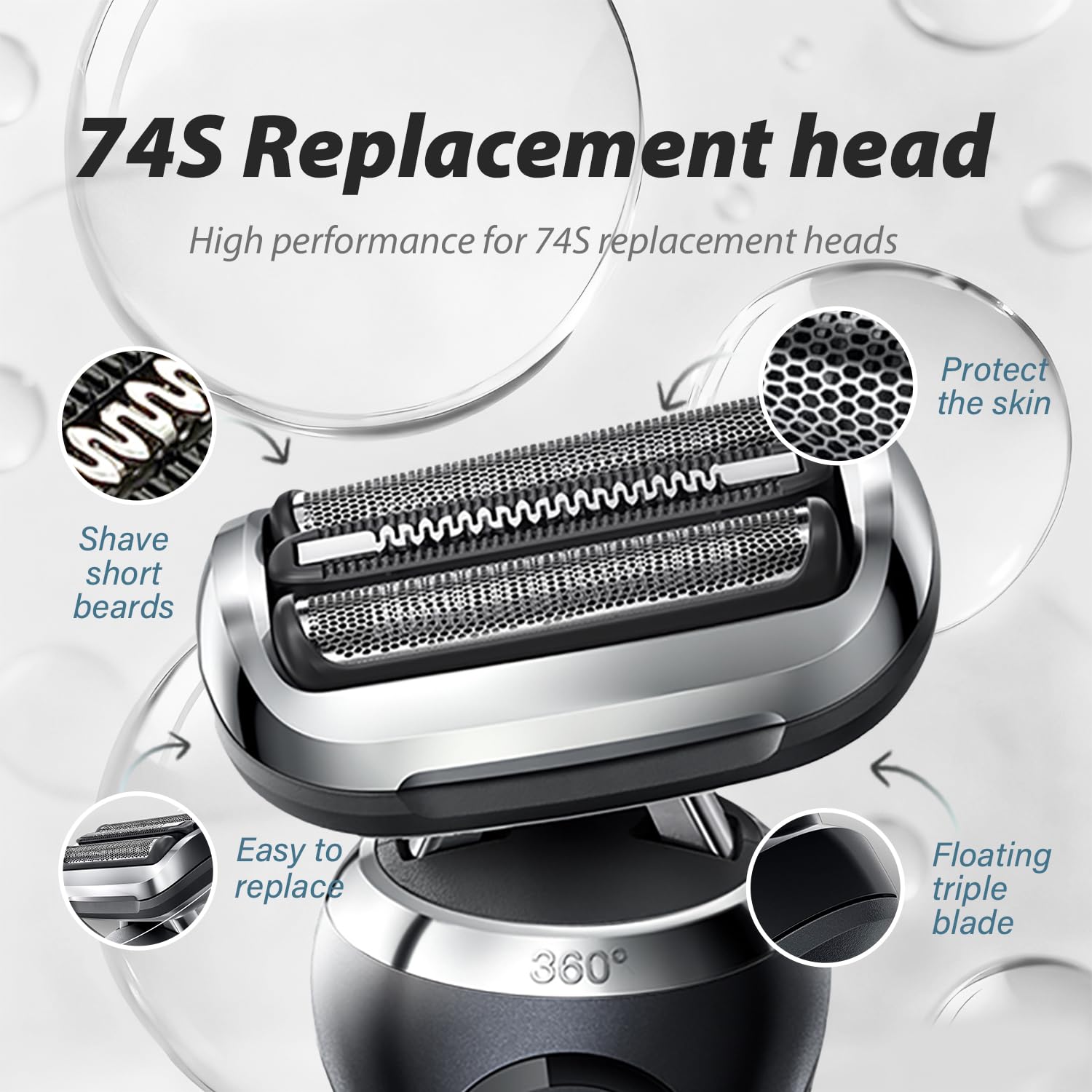 74S Replacement Shaver heads Compatible with Series 7,suitable for 7120s, 7125s, 7127cs, 7171cc, 7175cc, 7185cc and 7189cc.