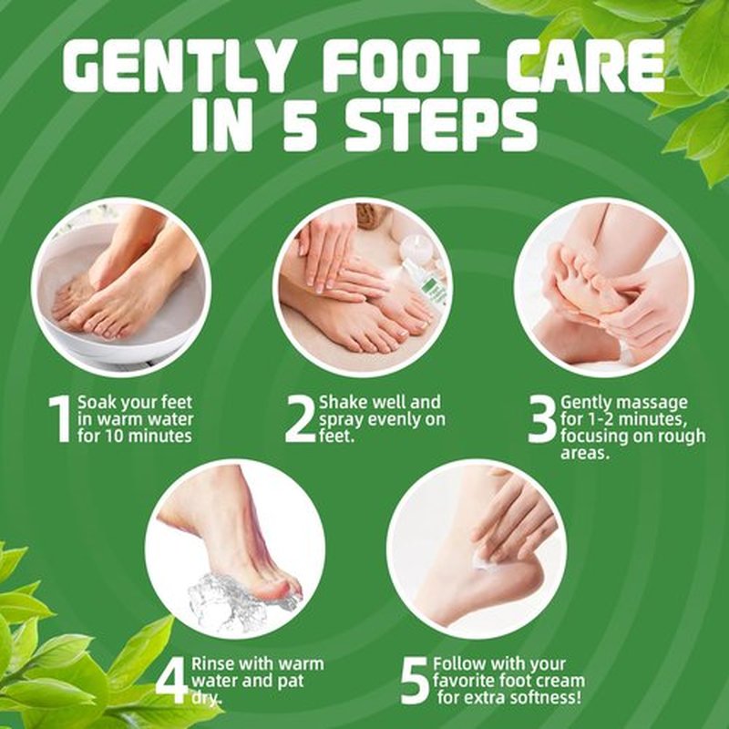 AOPEIBOTO Foot Peeling Spray, Tea Tree Foot Exfoliator Spray, Vegan Botanicals, Moisturizing & Smooth Feet Skin, Gently Exfoliates Away Rough, Dry Skin, 4.06fl.oz/120ml