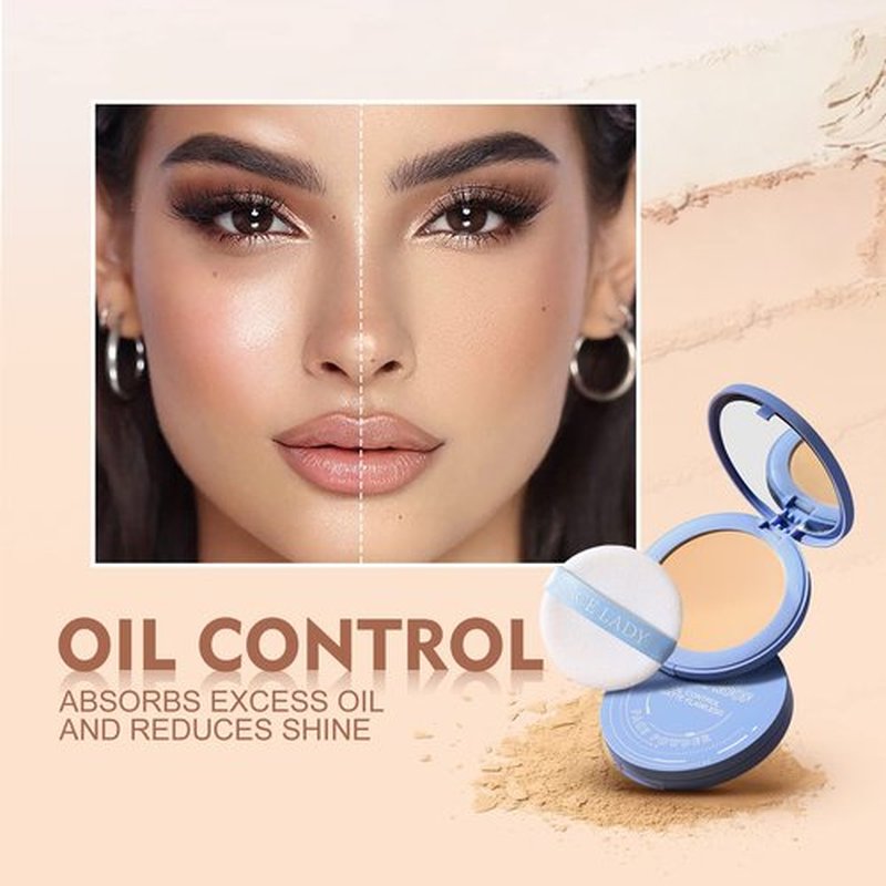SACE LADY Face Powder Waterproof Sets Makeup, Controls Shine, Smooth Fine Lines for Flawless Lightweight Finish, Long Lasting Matte Compact Setting Powder Cosmetics Cruelty-free, 0.35oz (#02)