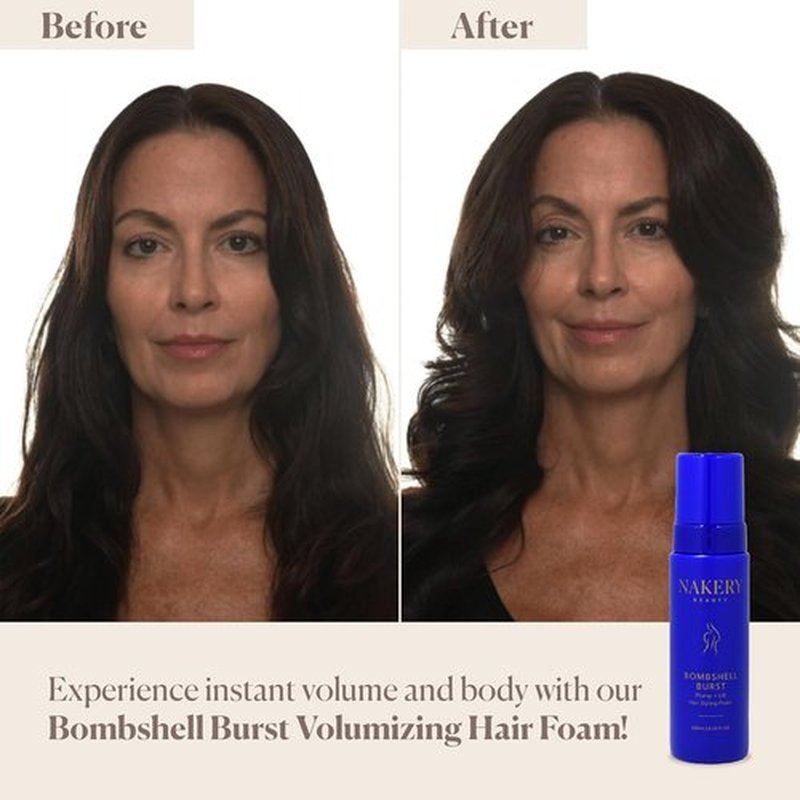 Nakery Bombshell Burst Hair Foam - Volumizing Mousse for Curly & Straight Hair | Lightweight, Biotin & Keratin Formula