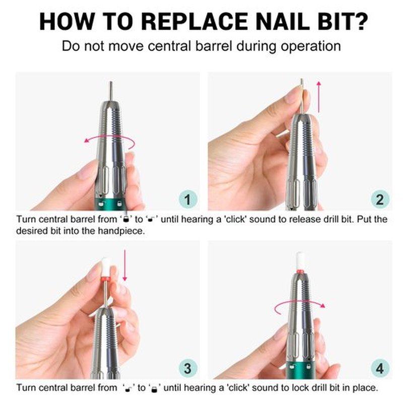 Handpiece for MelodySusie MM400C 2080 Old Version - Professional Coreless Brush Nail Drill, Sparkle Plus, Green