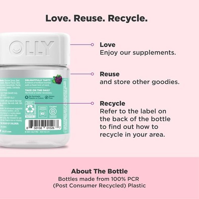 OLLY Flawless Complexion Gummies - Clear Skin Support with Vitamins E, A & Zinc - 50 Count