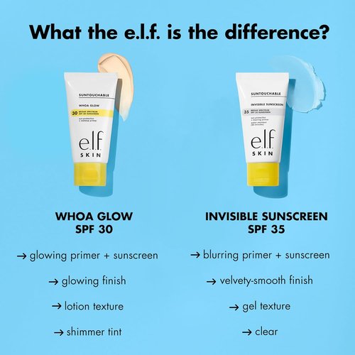 e.l.f. SKIN Suntouchable Invisible SPF 35 - Lightweight Gel Sunscreen & Makeup Primer, Vegan & Cruelty-Free
