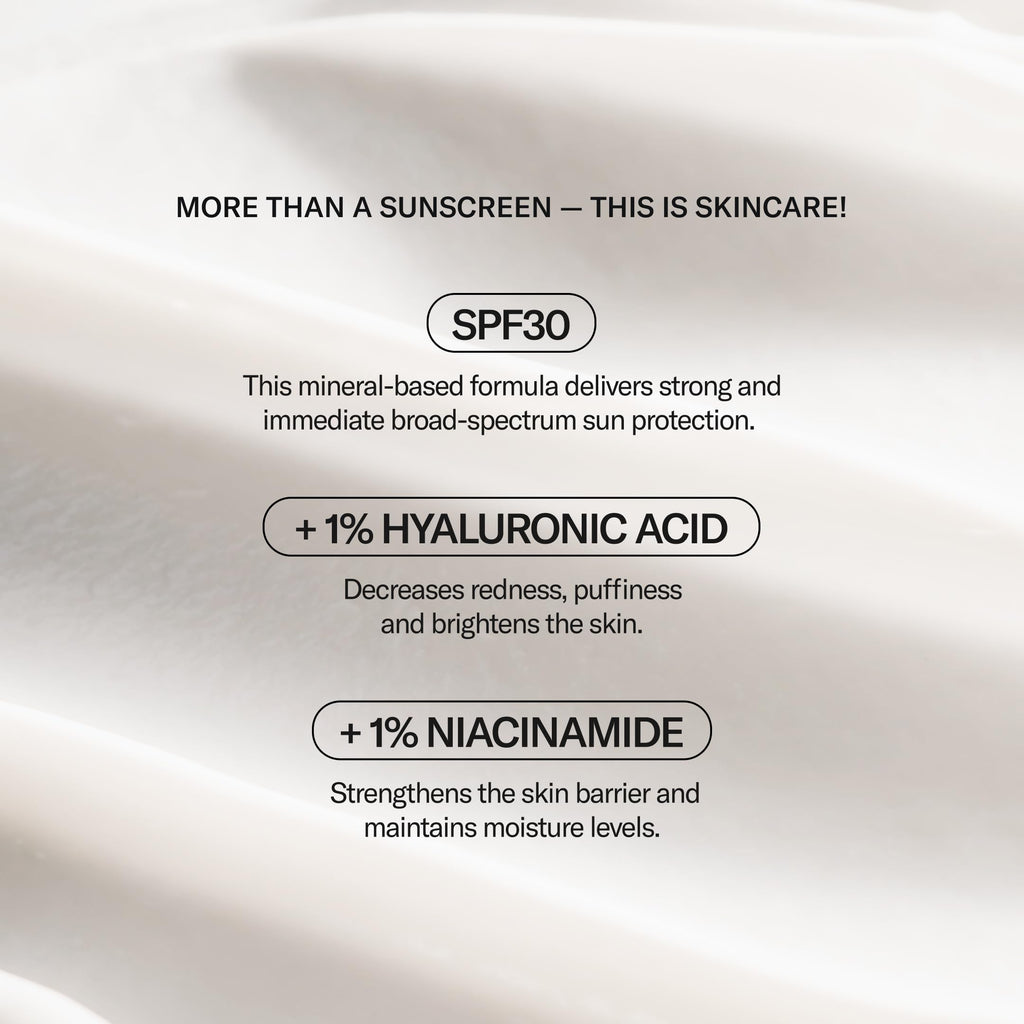 Geologie Broad-Spectrum Face Sunscreen SPF30 Moisturizer | Invisible, Ultra Light, Reef-Safe Daily Face Suncreen with Hyaluronic Acid and Niacinamide | 75ML | 100 Day Supply