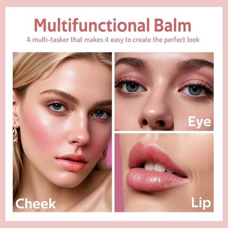Bayfree Multi Cream Blush Set - Lightweight Hydrating Blush & Brush for Radiant Cheeks (Pink Sakura)