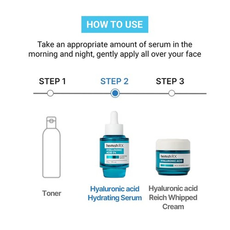 HEIMISH RX Hyaluronic Acid Hydrating Serum - Moisturizing Serum for face, Facial Serum for Sensitive skin, Non-greasy Formula with Hyaluronic Acid 2%, Panthenol, Korean Skincare, 35ml (1.18 fl. oz)