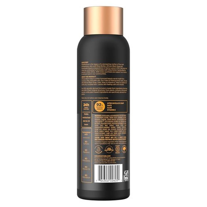 SheaMoisture African Black Soap Body Wash - Calm & Clear Formula for 24-Hour Hydration | 18 Oz