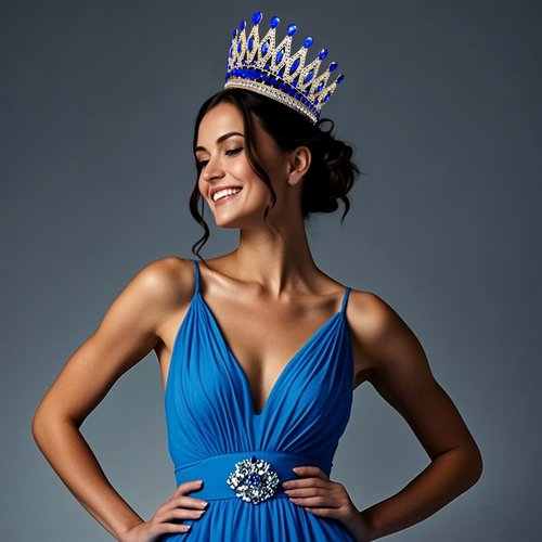 Tiaras and Crowns for Women,Wedding Tiara for Bride,Rhinestone Queen Crown,Crystal Costume Hair Accessories for Birthday Prom Crown with Combs（blue）