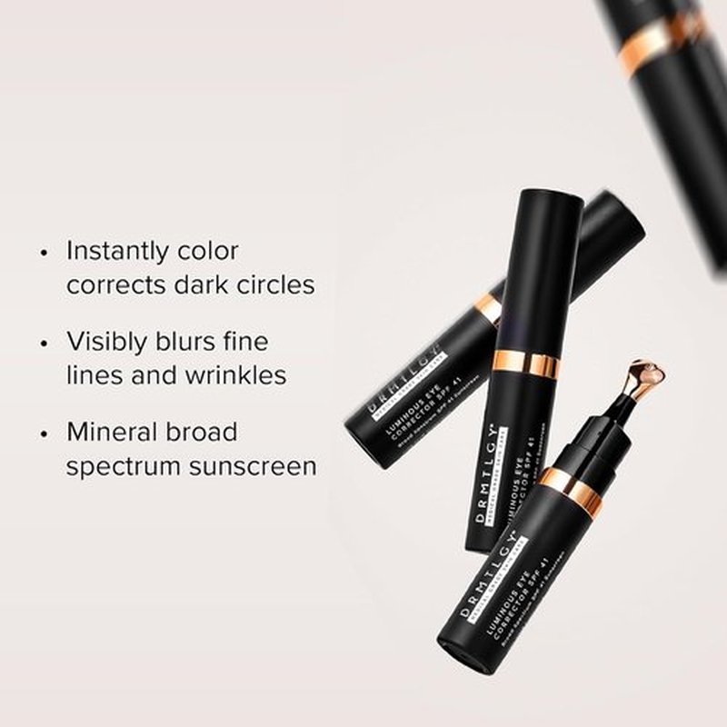 DRMTLGY Luminous Eye Corrector SPF 41 - Hydrating Tinted Cream for Dark Circles - Medium, 0.25 fl oz / 7 mL