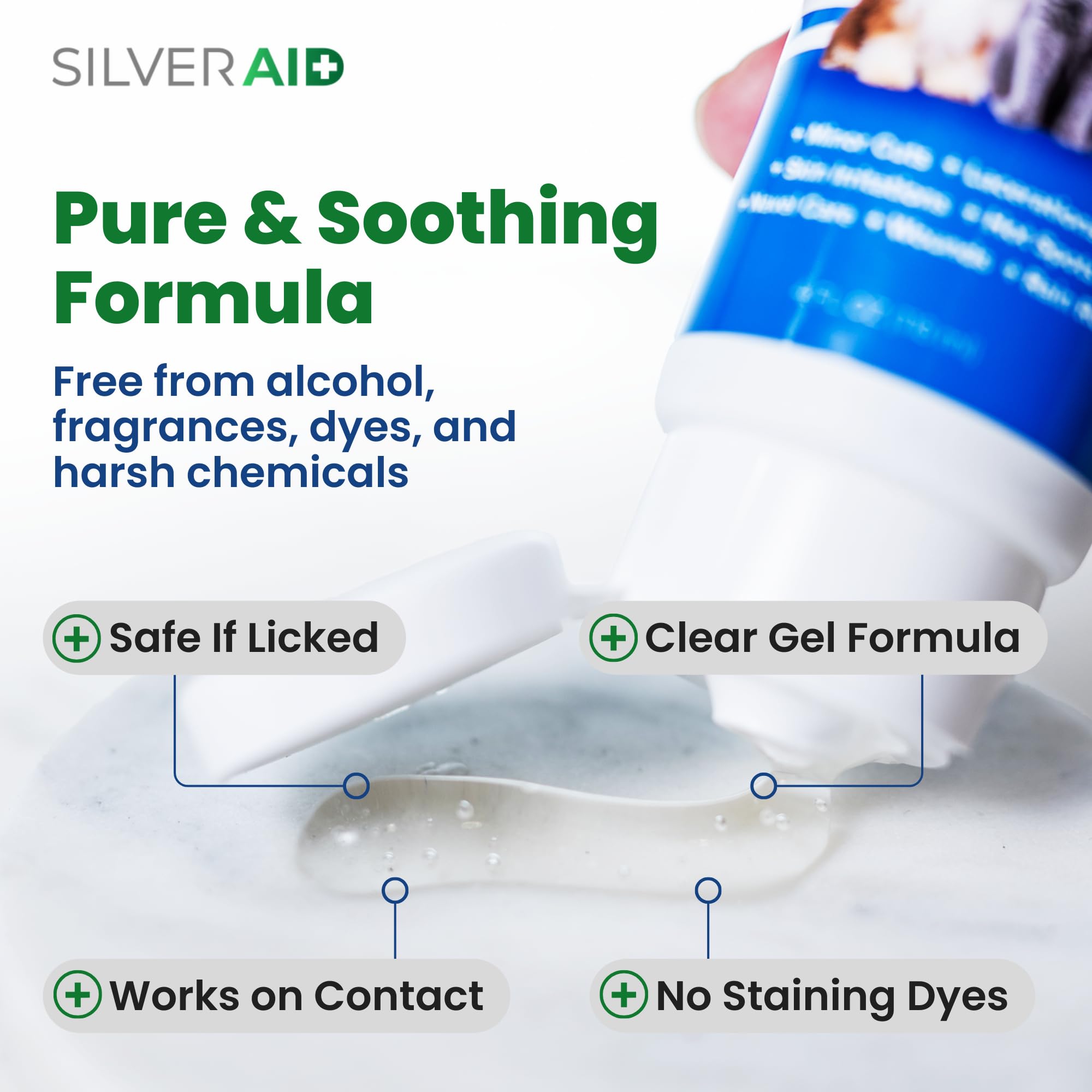 Hot Spot Treatment Gel for Dogs Colloidal Silver Wound Care for Cuts, Bites, Rashes, Skin Irritations & Ulcers, Dog Wound Care Solution, 4.0 Ounces - Vet Recommended & Made in USA