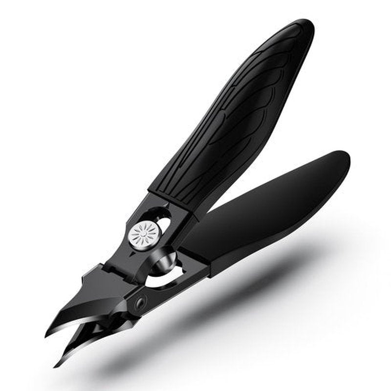 BEZOX Curved Toe Nail Clippers for Ingrown & Thick Nails - Stylish Heavy Duty Toenails Clipper for Seniors, Angled Precision Blade Fingernails Clipper - Black