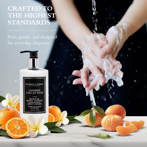 Gilchrist & Soames London Hand Wash – Natural Moisturizing Liquid Cleanser With Red Tea, Soy, Grape Seed Oil, & Ginkgo – Paraben & Sulfate Free Soap with Crisp, Clean Scent, 15.5 oz Pump Bottle