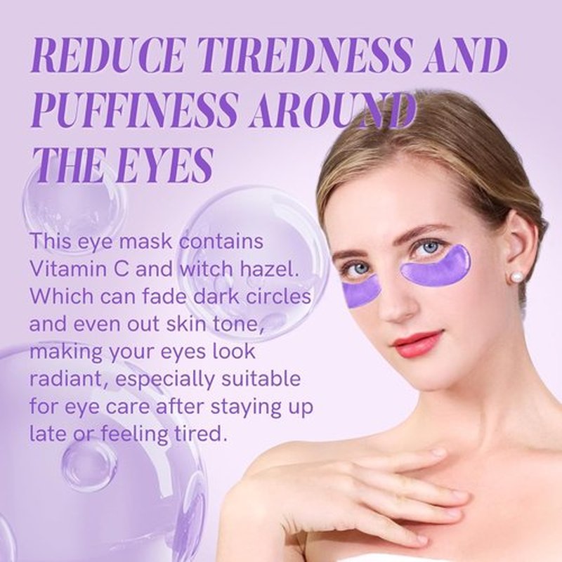 PEAUAMIE Under Eye Patches - Vitamin C & Witch Hazel Eye Mask for Dark Circles | 30 Pairs