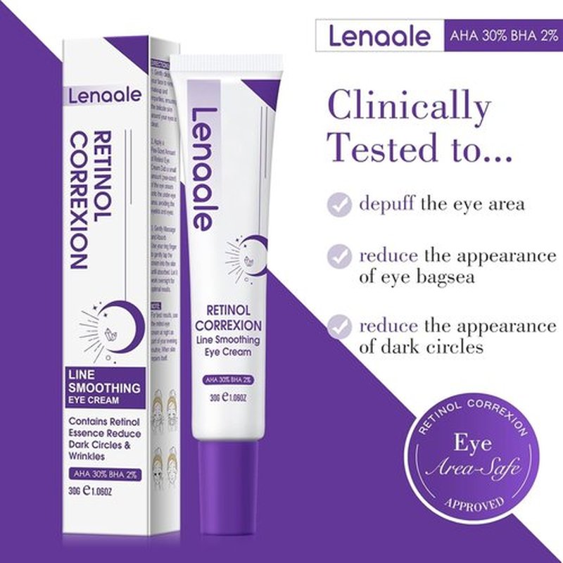 Regine Switzerland Retinol Eye Cream - Reduce Dark Circles & Puffiness with Hyaluronic Acid, Peptides & Caffeine