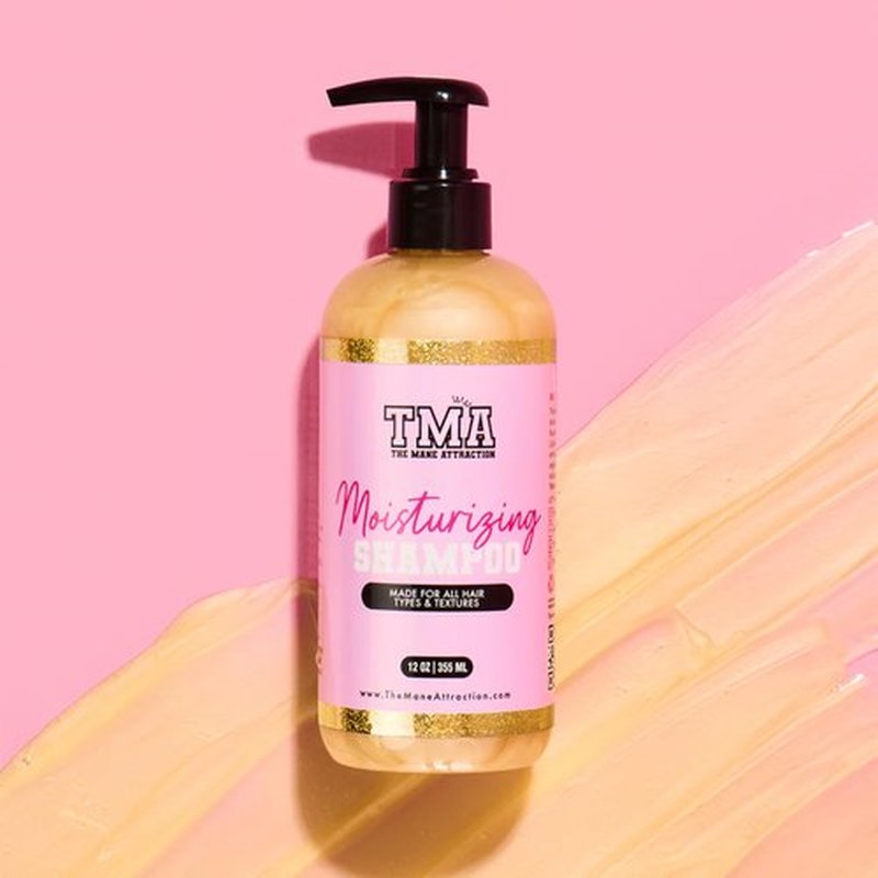The Mane Attraction Moisturizing Shampoo for Curly, Coily & Natural Hair, Hydrating Sulfate-Free Cleanser for Dry or Damaged Hair, Silicone-Free, Lemongrass Scent, 12 oz