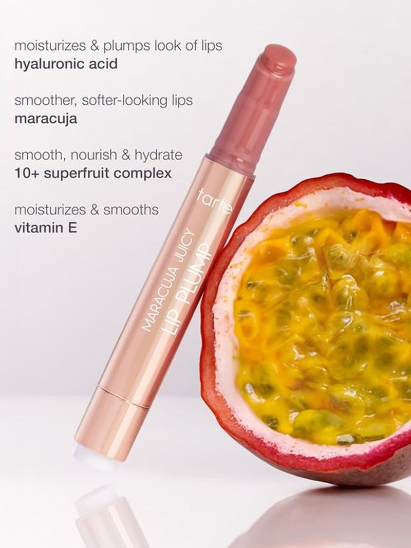 Tarte Maracuja Juicy Lip Plump - Hydrating Lip Plumper Gloss Balm with Hyaluronic Acid & Vitamin E, Vegan & Cruelty-Free