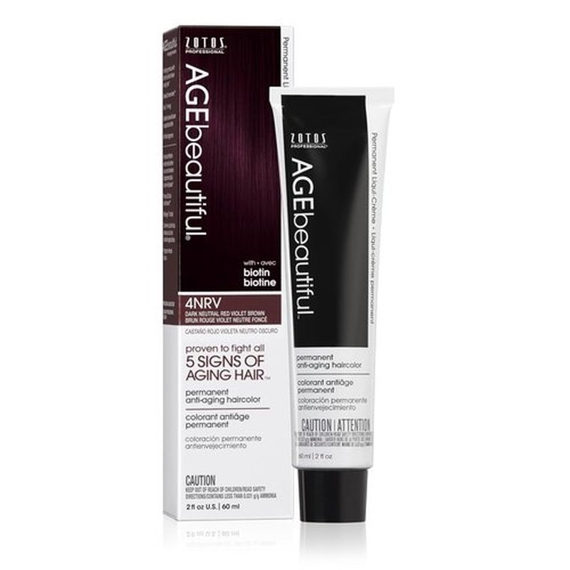 AGE Beautiful Permanent Hair Color Dye - Liqui-Creme Formula for 100% Gray Coverage | Neutral Warm Beige & Red Violet Shades | Anti-Aging Biotin Enriched for Thicker, Fuller Hair