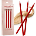 Frenchies French Twist Chinese Hair Sticks, Ultra Flocked Extra Soft Hair Chopsticks for Women, Girls, Teens, Buns, Dancers, Womens Wedding Accessories for Updo Hairstyles, Pack of 3, Red