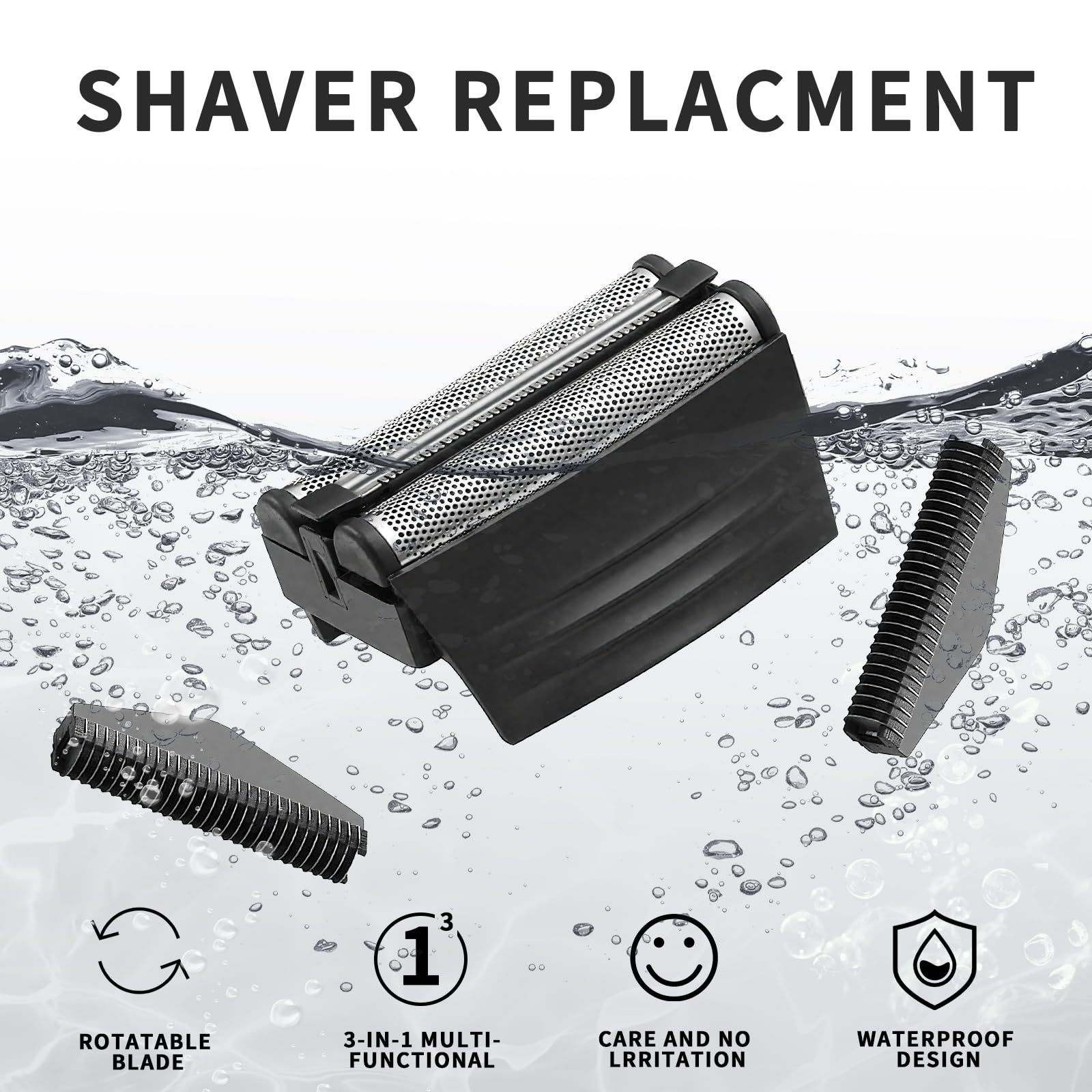 1PACK（BLACK）Shaver Replacement Foil Compatible with Remington TITANIUM-X Flex & Pivot Foil and Cutter F5800 & F7800,Shaver heads Fit for Remington F4900,F5800,F7800