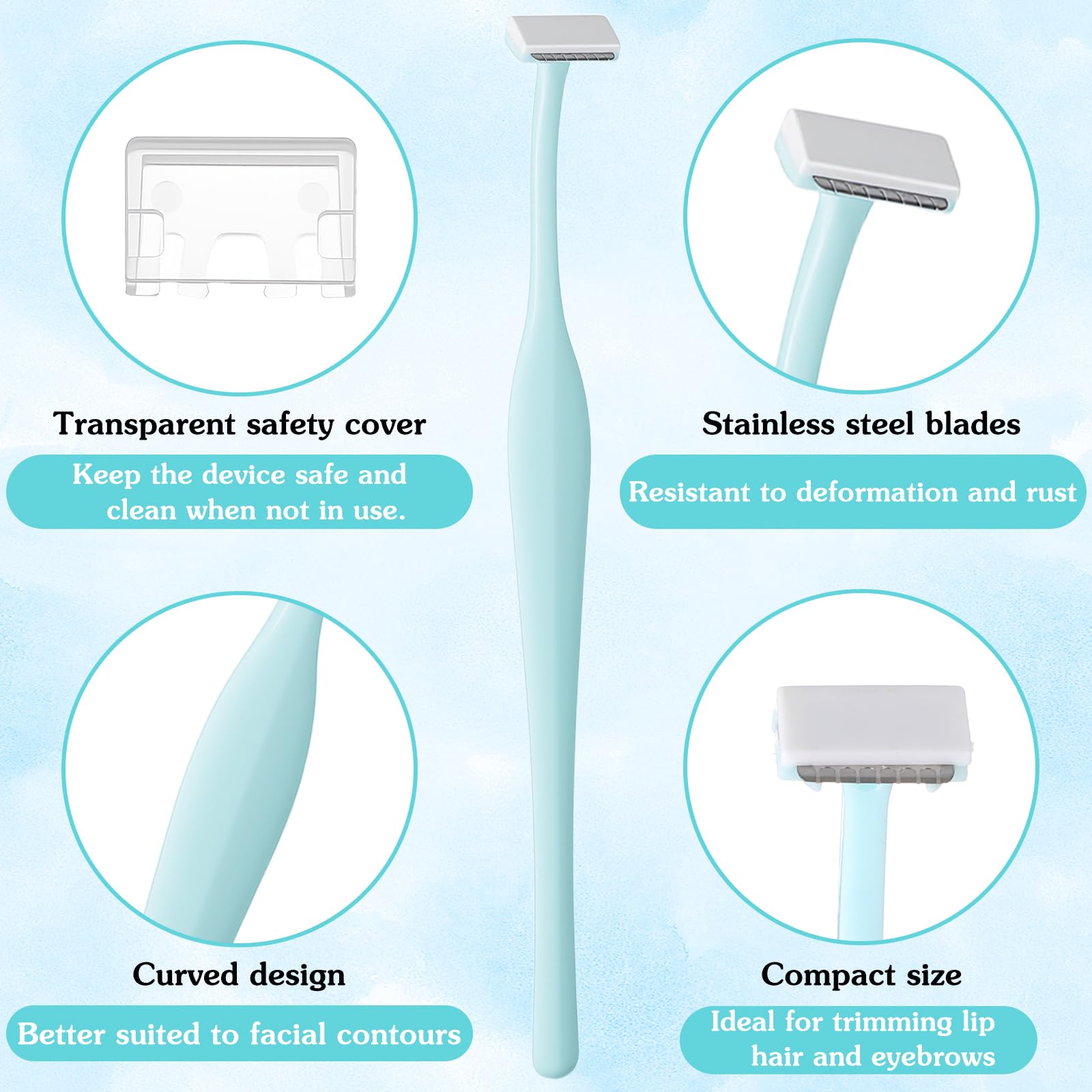 12 PCS Mini Eyebrow Razor, Eyebrow Razor Men Facial Razors for Women & Men with Protective Cover Facial Hair Removal Eye Brow Razors Eyebrows Trimmer Kit for Face and Eye Brow