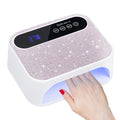 HeerMua Cordless UV Nail Lamp, 268W Rechargeable UV Gel Nail Light, Sparkling Rhinestones Diamond UV Light, Professional Fast Curing Nail Dryer with 4 Timers Touch Control Auto Sensor for Salon & Home