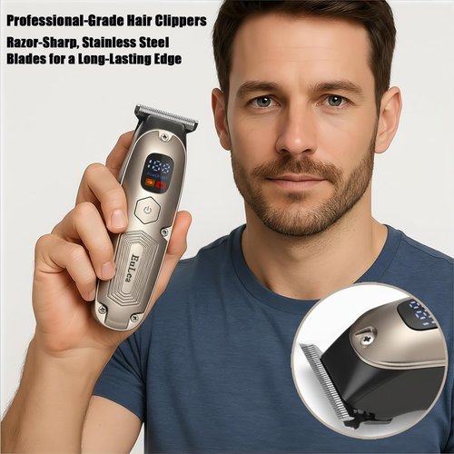 EuLea Multifunctional Hair Clipper with LED Screen, Cordless Rechargeable Beard Trimmer, Body Groomer with 10 Accessories for Men Women Home Travel Use