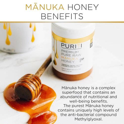 PURITI Premium Manuka Honey Lozenges - High Potency Sugar Free Cough Soothers | UMF Certified MGO 400+ (16 Pack)