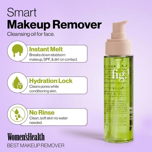Fig.1 Micellar Oil Cleanser - Gentle Makeup Remover & Facial Cleanser with Squalane, 3.4 Oz