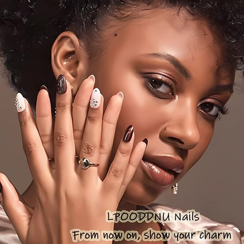 Square Press on Nails Long Fake Nails with Flower and Butterfly Charm Designs White False Nail Tips Long Square Acrylic Nails Full Cover Exquisite Design Artificial Nails for Women Girls 24pcs