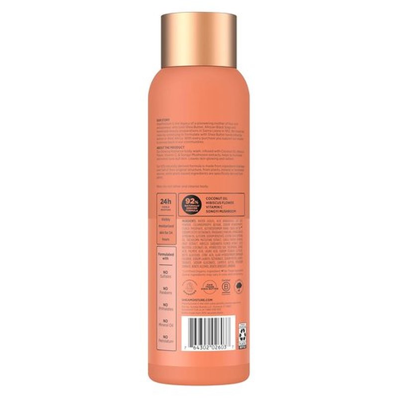 SheaMoisture Coconut Hibiscus Body Wash - 24H Visible Moisture for Healthy, Glowing Skin | 18 oz