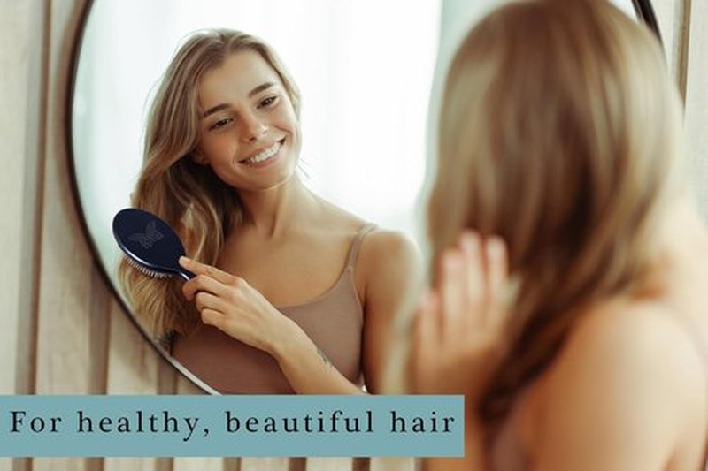 Premium German Hair Brush - Wild Boar Bristle & Nylon Pins for Smoothing Medium to Thick Hair | Handmade Travel Size