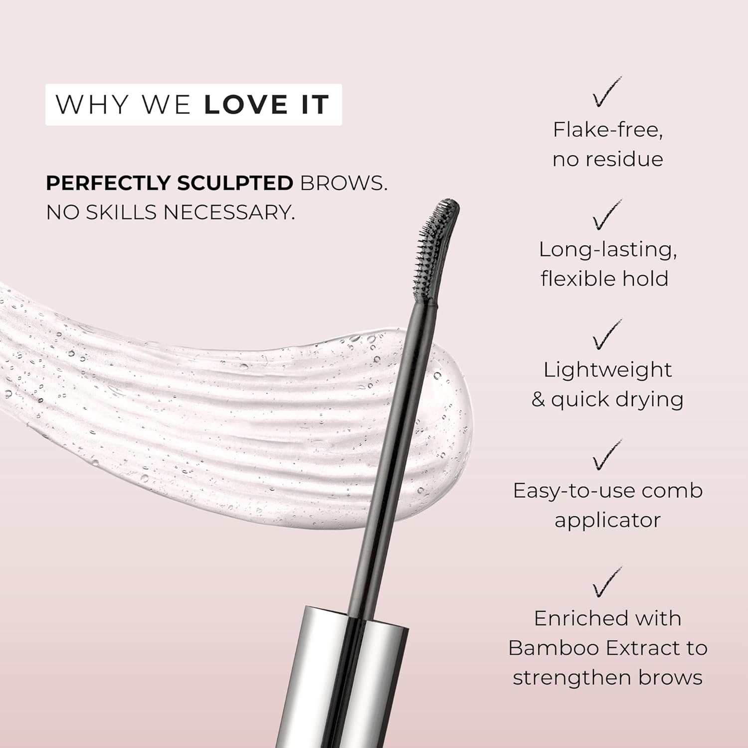 Wunderbrow Clear Eyebrow Gel - Long-Lasting Flexible Hold, Flake-Free & Zero Residue