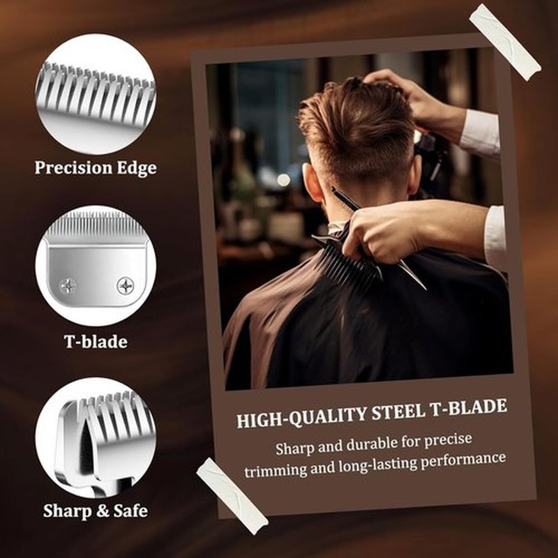 CR8GR8 Detachable T-Blade Replacement Blades - 440C Stainless Steel Precision Cut for Wahl Trimmers | 2 Pack
