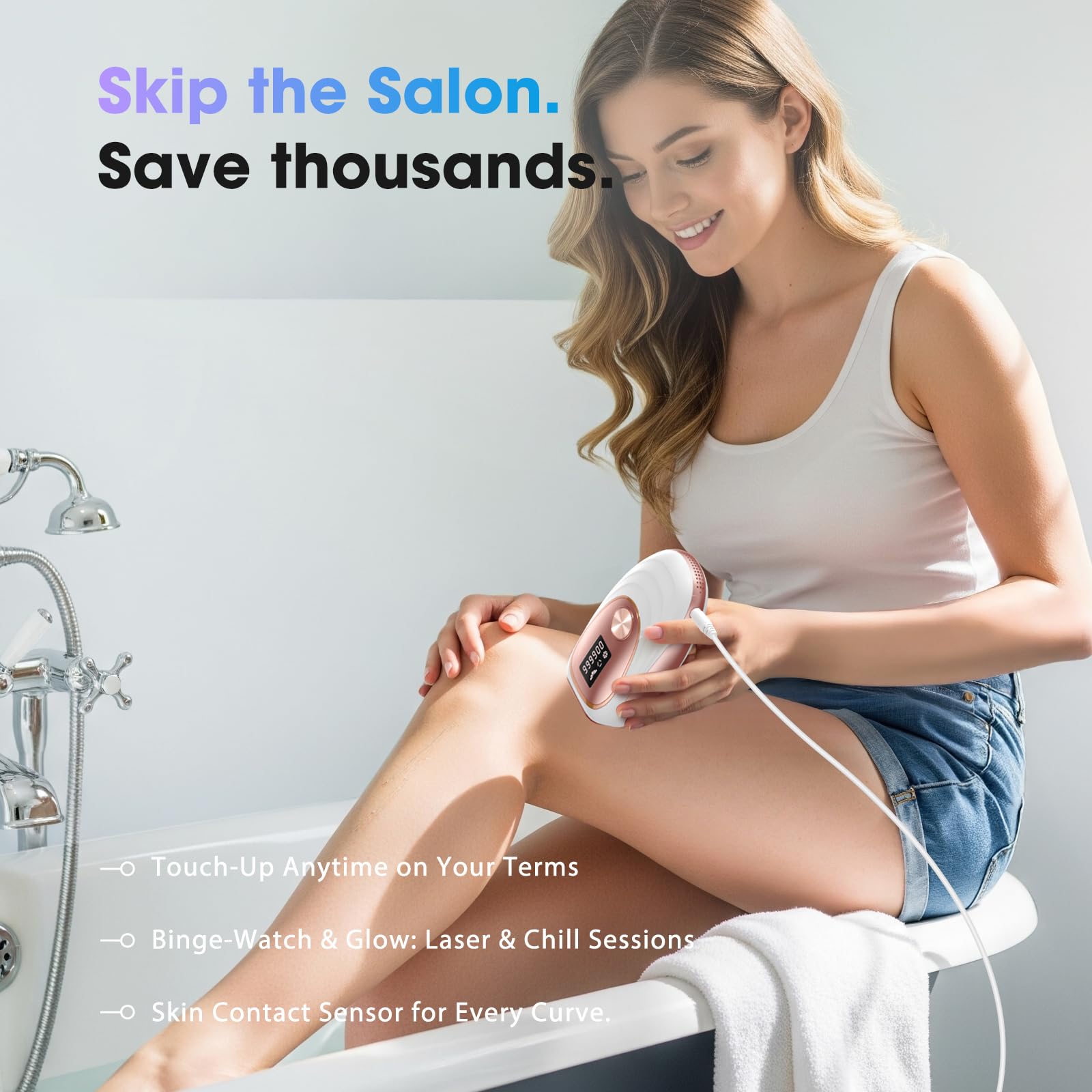 Hair Removal for Women Men, Home Use Body Care Tool with Ice Cooling Function