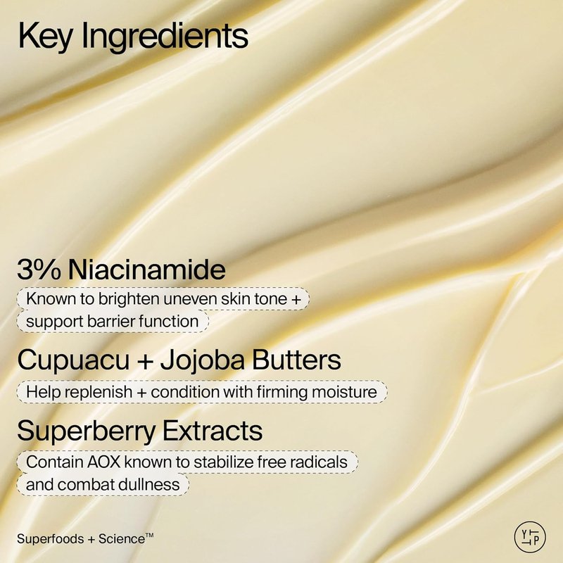 Youth To The People Superberry Body Butter - Hydrate & Glow with 3% Niacinamide, Jojoba Oil, Vegan, 8 oz