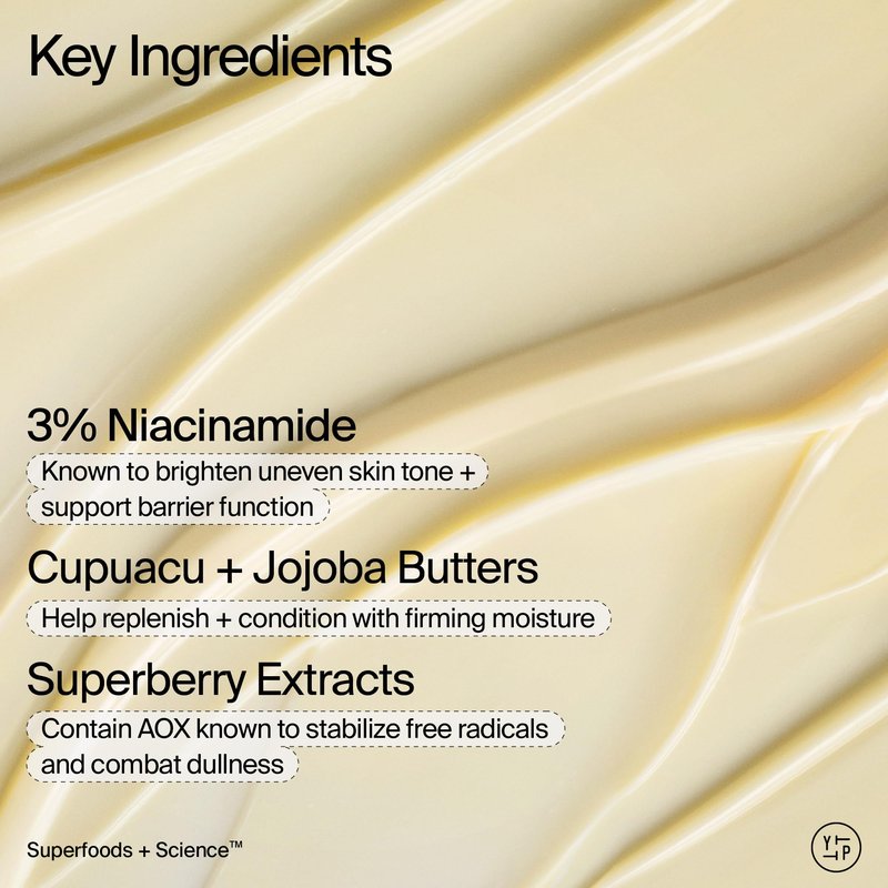 Youth To The People Superberry Hydrate + Glow Dream Body Butter - 3% Niacinamide + Jojoba Oil, Shea Butters, Yuzu + Green Tea + Blonde Woods Scented Body Lotion, Firming Moisturizer - 8 fl oz