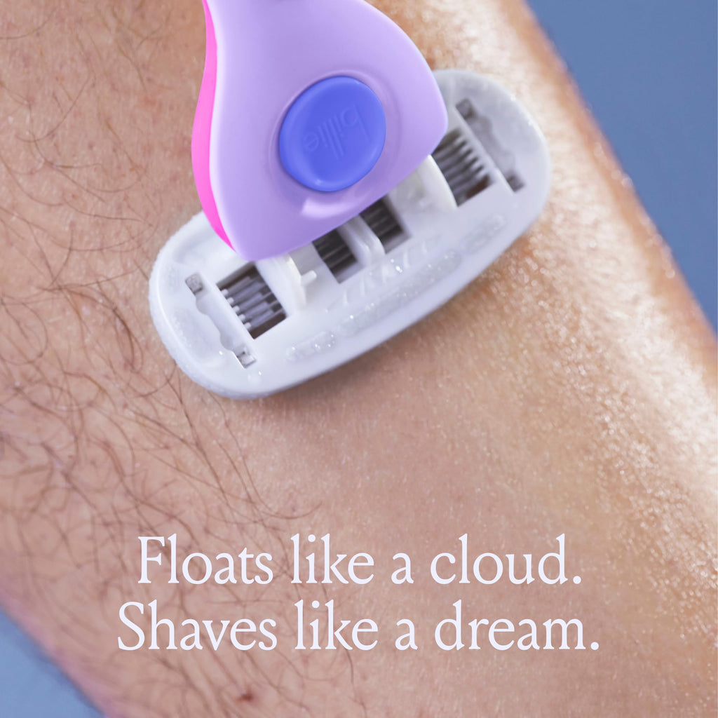 Billie DreamPop Starter Kit 1x Razor Handle + 2x 5-Blade Refills and Magnetic Holder, Purple