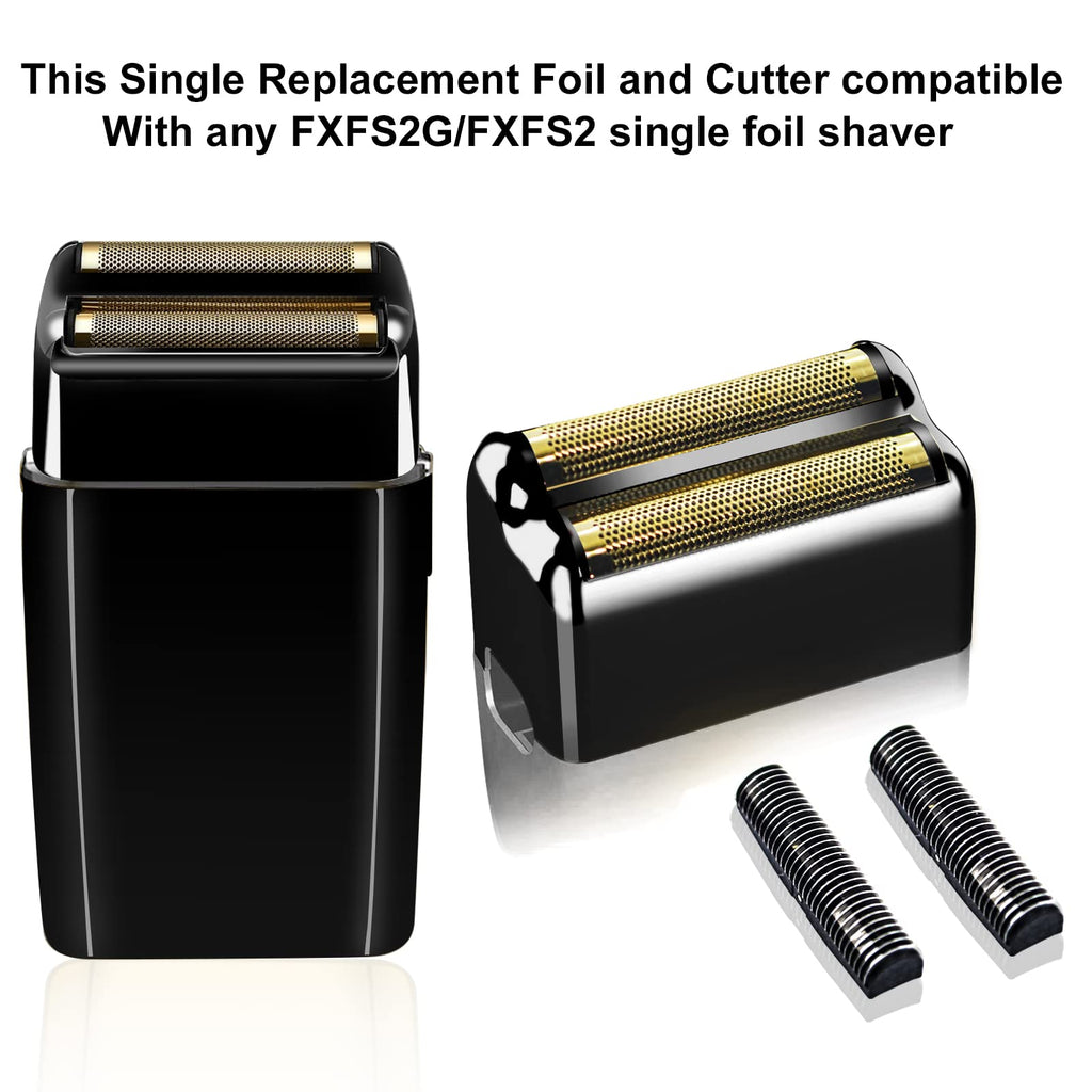 2 pack Professional Replacement Foil and Cutters for BaBylissPRO Barberology Double Foil Shaver, Compatible with BaBylissPRO Barberology FXFS2 Shaver，Black