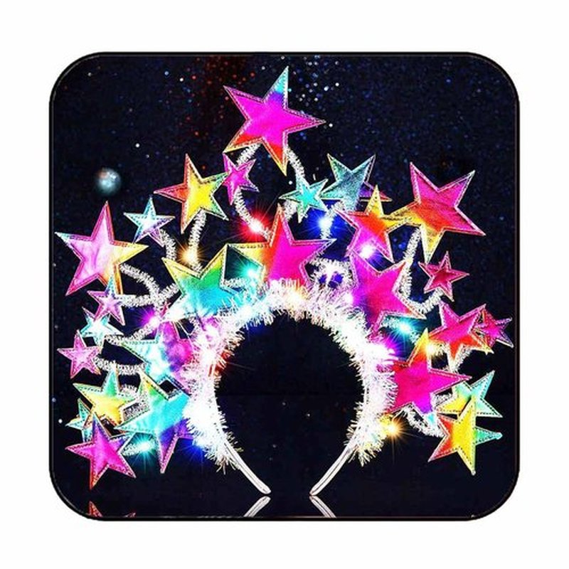 GORTIN Light up Star Headband LED Headpiece Carnival Festival Costume Hair Accessories for Women (Colorful)