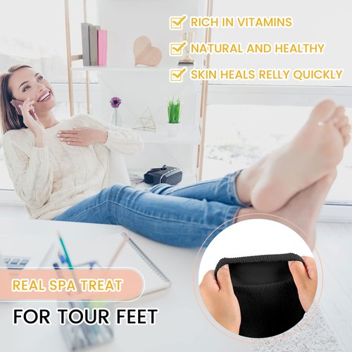 JaGely 6 Pairs Moisturizing Socks Soft Gel Spa Socks for Dry Cracked Feet Skins Gel Lined Feet Care Stocking for Repairing Softening Dry Cracked