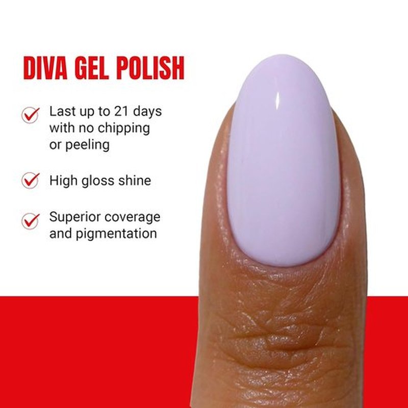 DND Gel Polish - Coquette Collection | UV/LED Gel & Air Dry Nail Lacquer Duo - 103 Dainty Lavender, 0.5 Fl Oz