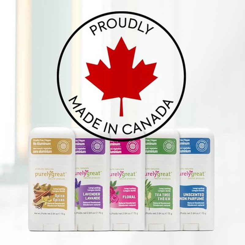 Purelygreat Natural Deodorant Stick - Spice Scented, Paraben & Aluminum Free | Travel-Friendly 2.64 oz / 75 g