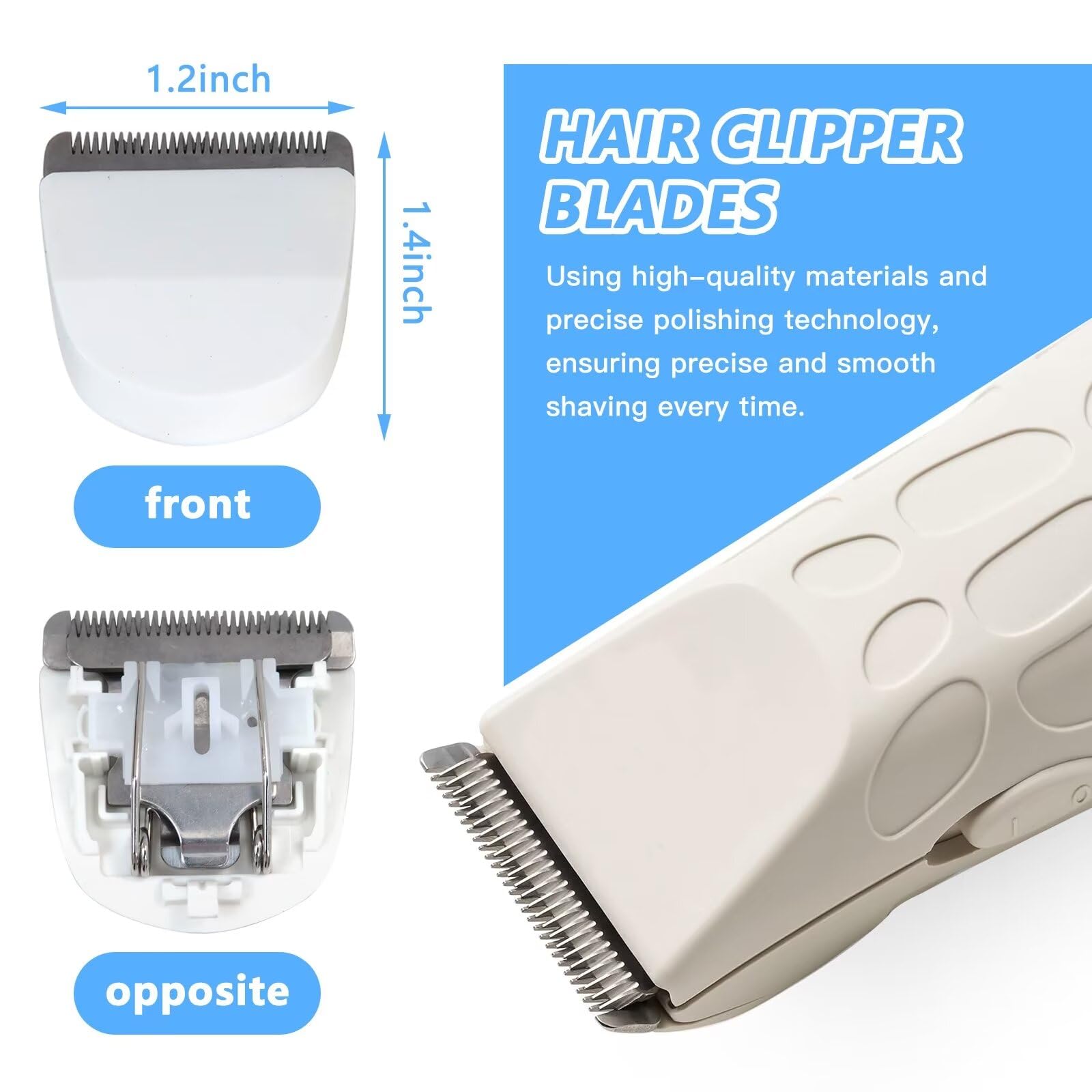 2025 New 2 Pack White Clipper Blade, Snap-On Replacement Blade for Wahl Peanut Clipper 8685, 8655, 8663, 8685-1701
