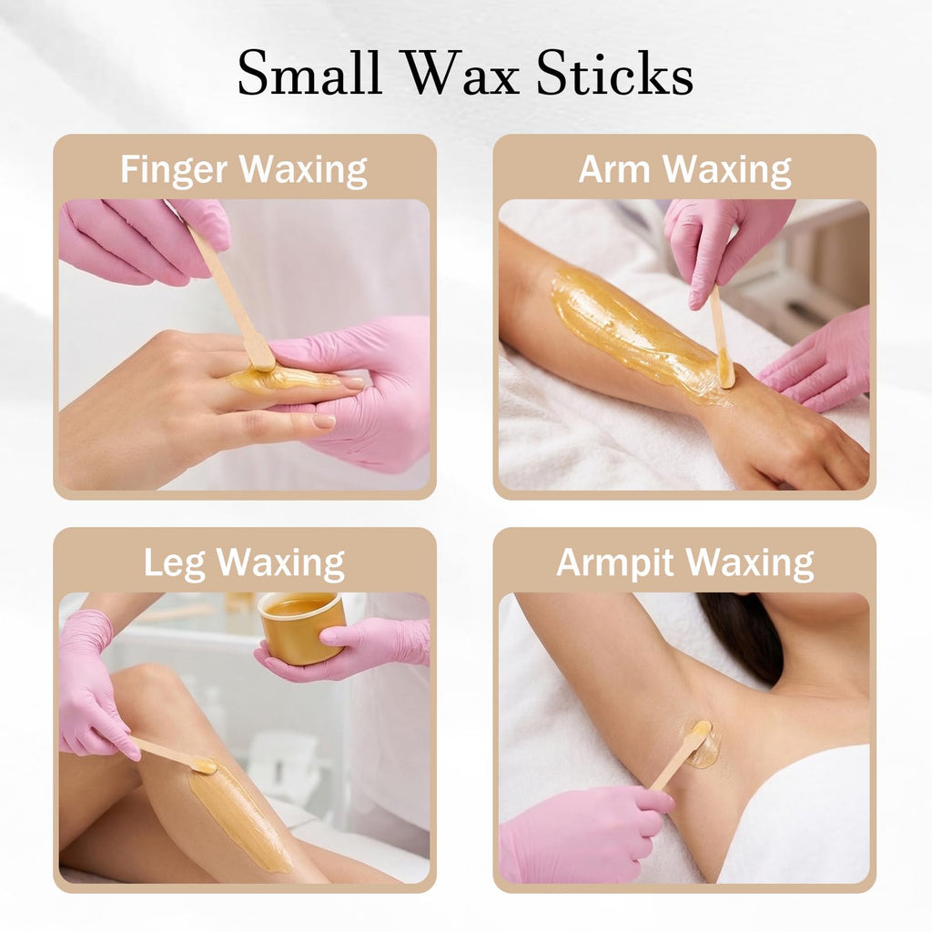 GOLD HONEY 800Pcs Wooden Eyebrow Wax Sticks for Hair Removal in Boxed, Wood Small Wax Sticks, Small Waxing Spatulas for Eyebrow, Lip, Face, Nose - Spa and Home Usage
