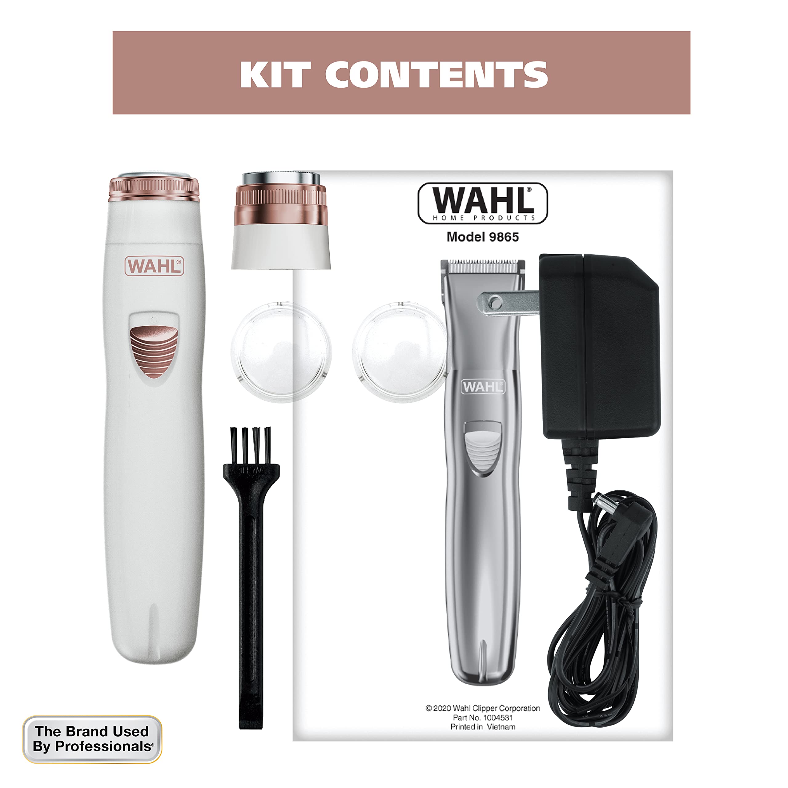 Wahl Clean & Smooth Ladies Rechargeable Facial Hair & Peach Fuzz Electric Shaver for Women – Compact Size for Travel - Model 9865-2801V