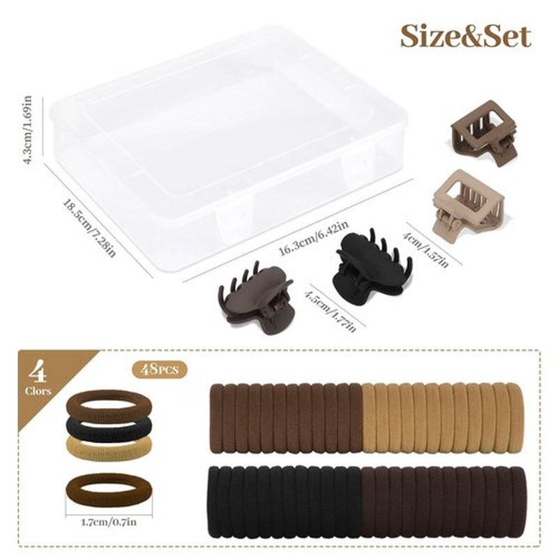 860Pcs Hair Accessories Set for Woman, Bow Hair Clips Hair Scrunchies Bobby Pins Claw Hair Clips Seamless Cotton Ponytail Holders Hair Ties Rubber Elastic Hair Bands with Organizer Box
