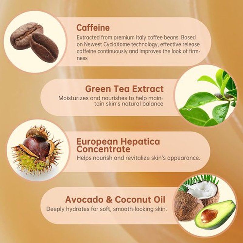 Skiennix Caffeine Hot Cream - Cellulite Treatment for Butt & Thighs | Skin Tightening Formula, 5.5 Oz